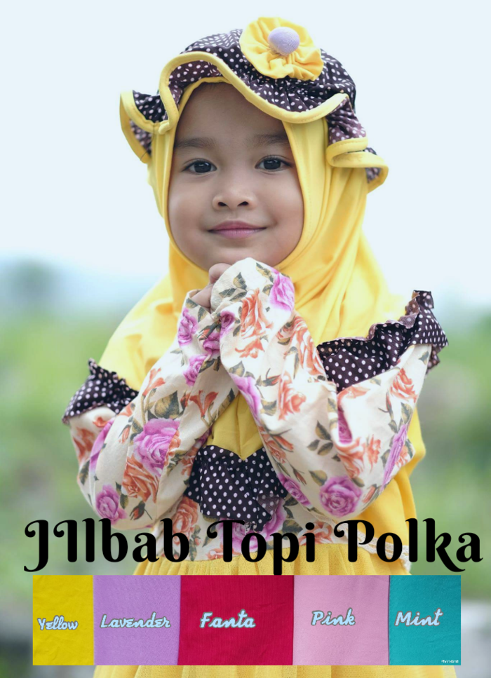 jilbab anak polka
